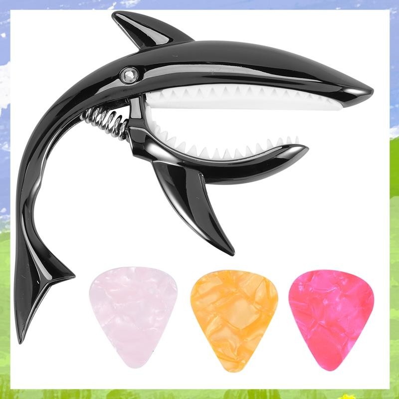 กีตาร์ Capo สังกะสีอัลลอยด์ Capo สําหรับกีตาร์คลาสสิกไฟฟ้าอะคูสติกและเบส Ukulele Capo พร้อม Pick, สี