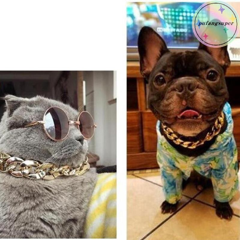 Pufangsuper 1 ชิ้นทองปรับสุนัขแมวสร้อยคอสร้อยคอทองสําหรับสุนัขลูกแมวอุปกรณ์สัตว์เลี้ยง TH