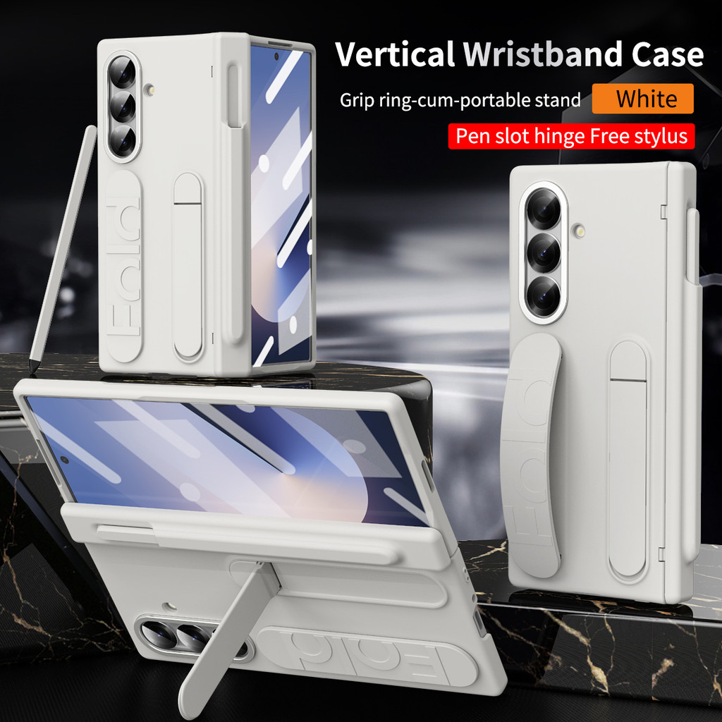 พร้อมปากกาสําหรับ Samsung Galaxy Z Fold7 case Fold6 cover Fold5 Fold4 Fold3 ปลอก พับสายรัดข้อมือ
