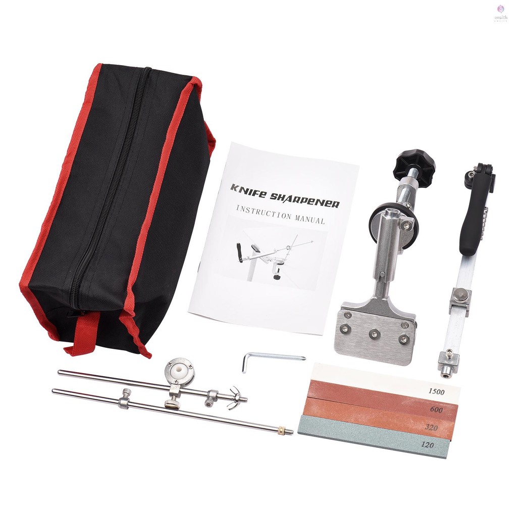 E*M ระบบลับมีดพร้อมหินลับมีดตั้งโต๊ะ 4 ชิ้น, หมุน 360 องศาคงที่มุมคู่มือมีดเหลา 180 องศาพลิกคลิปง่าย