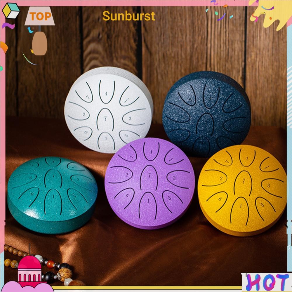 กลองลิ้นเหล็ก 4 นิ้ว 9-Note Ethereal Drum Handpan Drum สําหรับสมาธิโยคะ [Sunburst11.th]