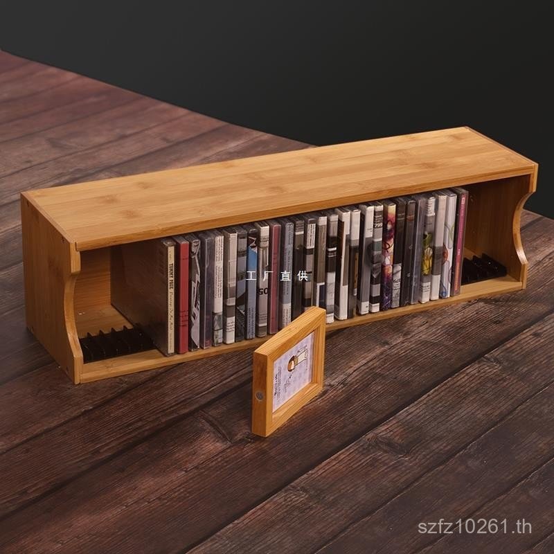 Juyang CD Storage Rack PS4 Game Disc Rack Desktop CD Rack ไม้เนื้อแข็ง Blu-Disc Game Disc Rack CD Ra