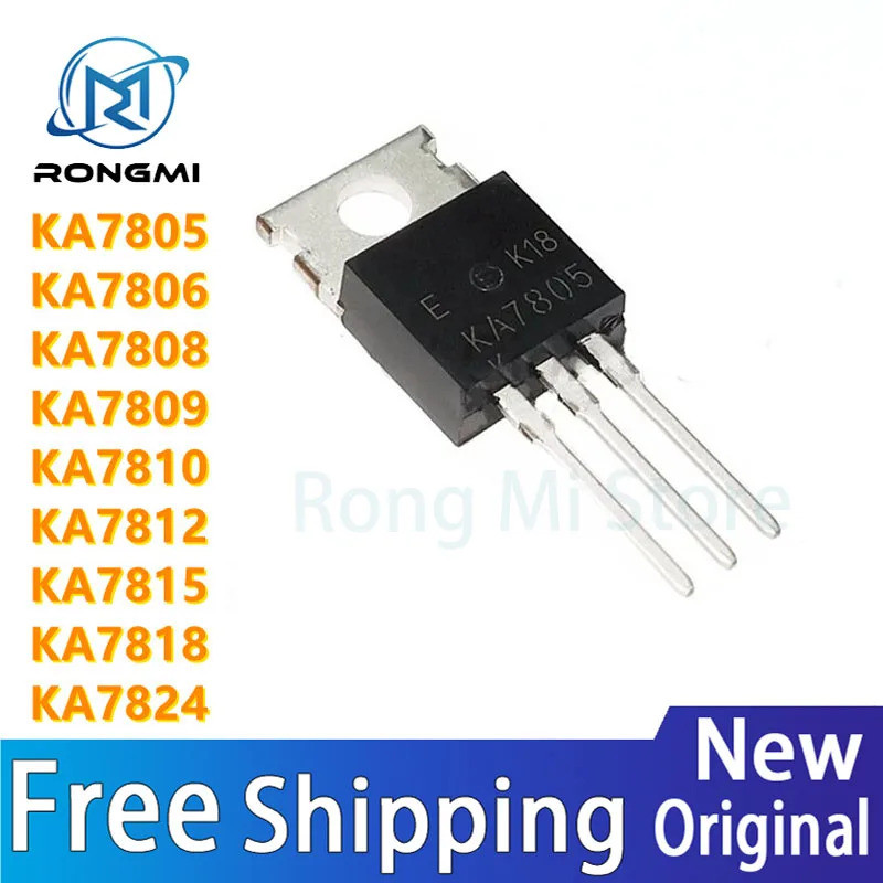 1-5 ชิ้น KA7805 KA7806 KA7808 KA7809 KA7810 KA7812 KA7815 KA7824 TO-220 Field-effect ทรานซิสเตอร์