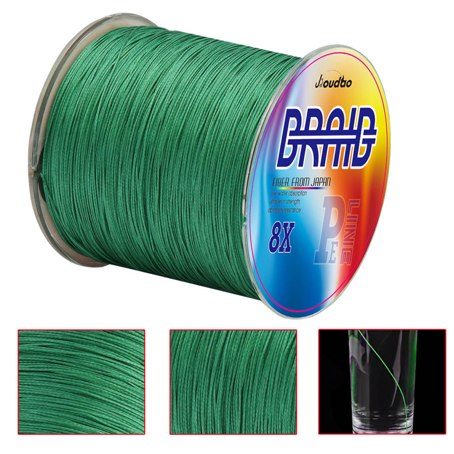 8 Strands สาน PE ถักสายตกปลา Multifilament 500 M Braid ลวด 12LB 20LB 30LB 40LB 50LB 60LB