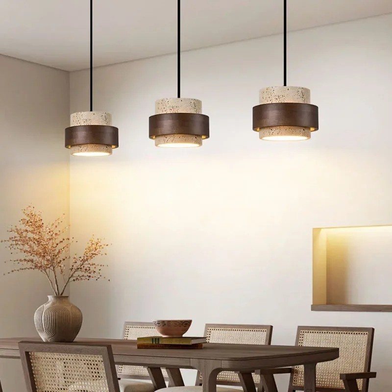 หินจี้ไม้ LED E27 หลอดไฟสําหรับห้องรับประทานอาหารบาร์ห้องนอนข้างเตียง Dropshipping สายไฟปรับโคมไฟระย้าแสงในร่ม