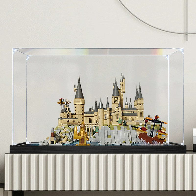 กล่องอะคริลิคใส ตู้โชว์กันฝุ่น Lego 76419 Hogwarts ปราสาทฮอกวอตส์ ใส่ Labubu สั่งตัดตามขนาด