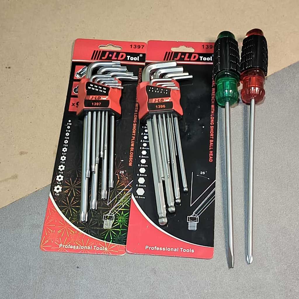 JLD L ชุดกุญแจ 9 ชิ้น Hex ชุดกุญแจ 9 ชิ้น L กุญแจยาว Hex ชุดกุญแจ T10-T50 L STAR ชุด SCREWDRIVER PLU