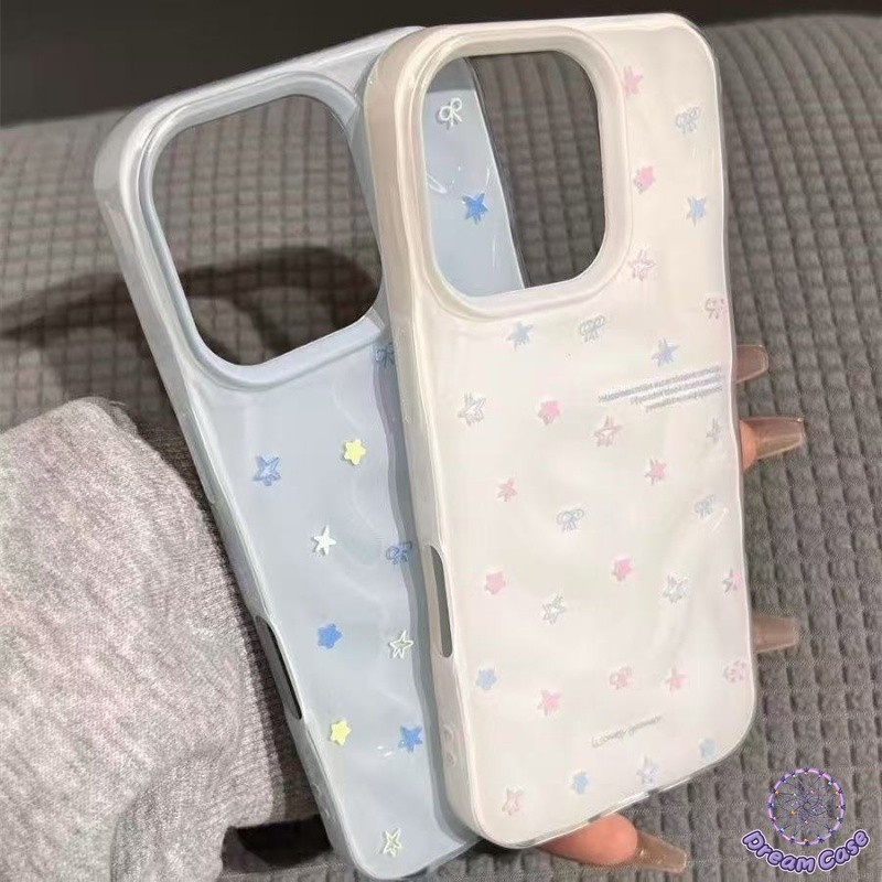 เคสไอโฟน11 17 โรแมนติกดาวโบว์ผูกนุ่ม สำหรับ IPhone 16 17 15 11 14 12 13 Pro Max 16 14 8 7 15 Plus 13 16 14 12 15 Pro
