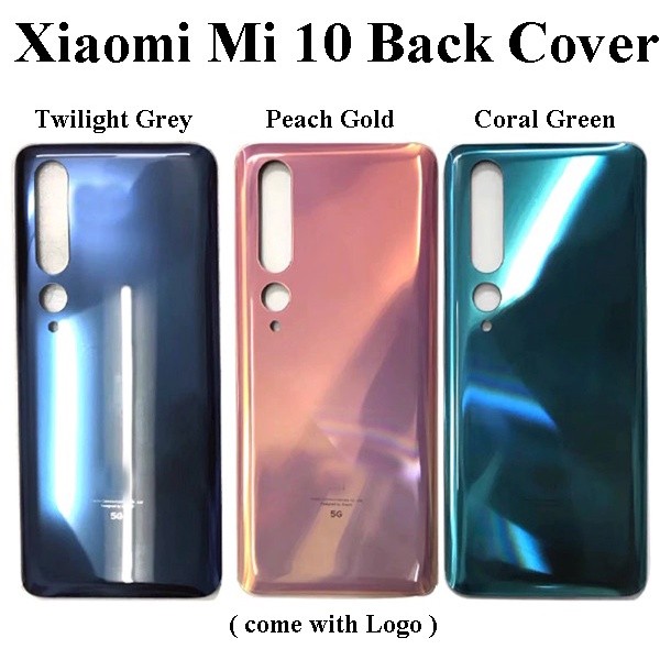BM Xiaomi Mi 10 / Mi10 5G ฝาหลังแบตเตอรี่ด้านหลังฝาหลังกระจกประตูสําหรับซ่อม Crack M2001J2G M2001J2I