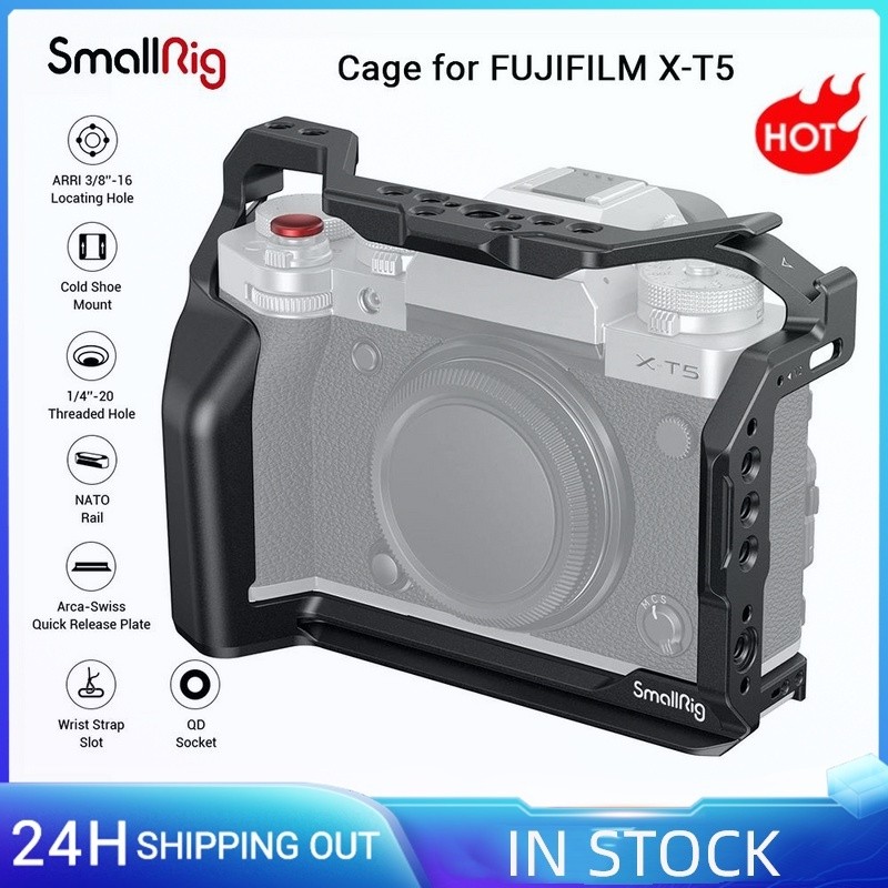 SmallRig XT5 Full Cage สําหรับ FUJIFILM XT5 กล้องกรงปุ่มชัตเตอร์ NATO Rails และ Quick Release แผ่นสํ