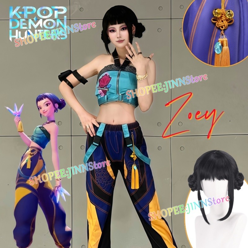 -ในสต็อก! คอสเพลย์เครื่องแต่งกาย KPOP Demon Hunters สำหรับงานคาเนวัล