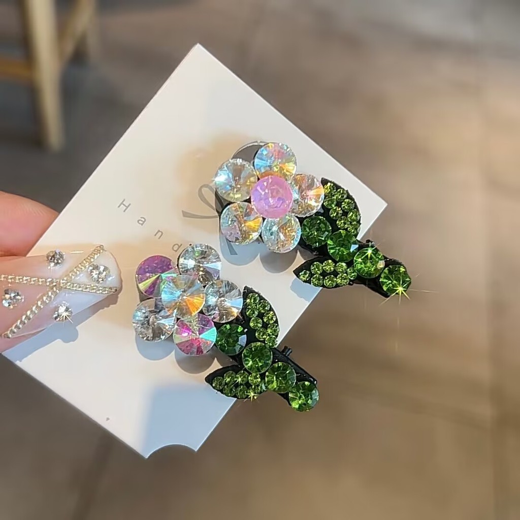 คุณภาพสูงระดับไฮเอนด์เวอร์ชั่นเกาหลีหวานคลิปขนาดเล็กดอกไม้แบน ใบเรียกเก็บเงินเป็ด คลิปคลิปด้านข้างแฟชั่นสีหน้าผากผมหัก - รูปที่ 2