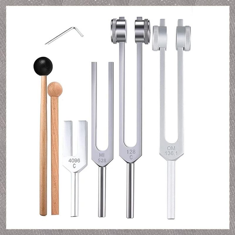 [MLO] ชุดส้อมปรับแต่ง 4 ชิ้น (128Hz, 136.1Hz, MI 528Hz, 4096Hz),สําหรับ Healing Chakra,Sound Therapy