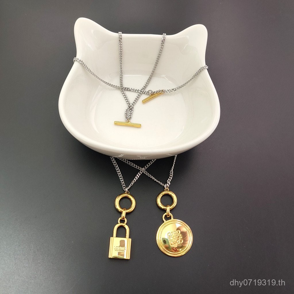 Roche OT หัวเข็มขัด กันหนาวแบบโซ่ สไตล์_pastoral สร้อยคอล็อคหรูหรา สร้อยคอสไตล์ฝรั่งเศส E5WI