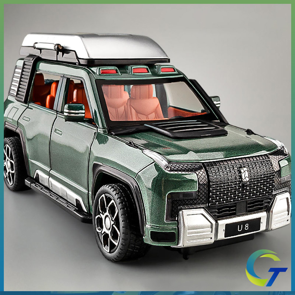 1:24 BYD Yangwang U8 SUV Diecast ของเล่นรถรุ่นรถของเล่นคอลเลกชันของขวัญสําหรับชายเด็ก