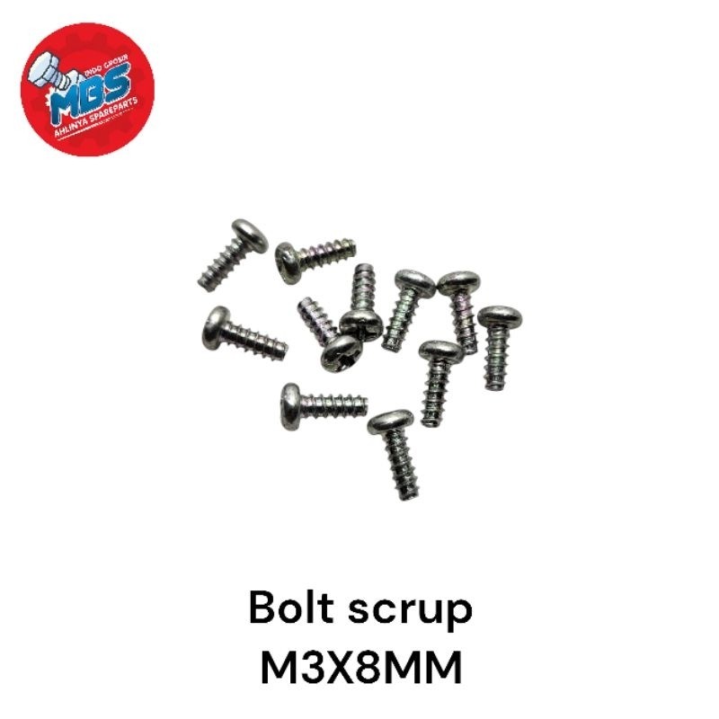 MBS สกรู bolt m3x08mm ด้ายหยาบ bolt bootol mica speedometer โคมไฟ ฯลฯ universal moto รถ