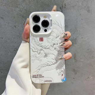 for เคสไอโฟน 13 12 11 iPhone 16 15 14 PRO MAX X XS MAX XR 7/8PLUS มังกรจีนที่ดุร้ายแอปเปิ้ลโทรศัพท์ จัดส่งจากประเทศไทย