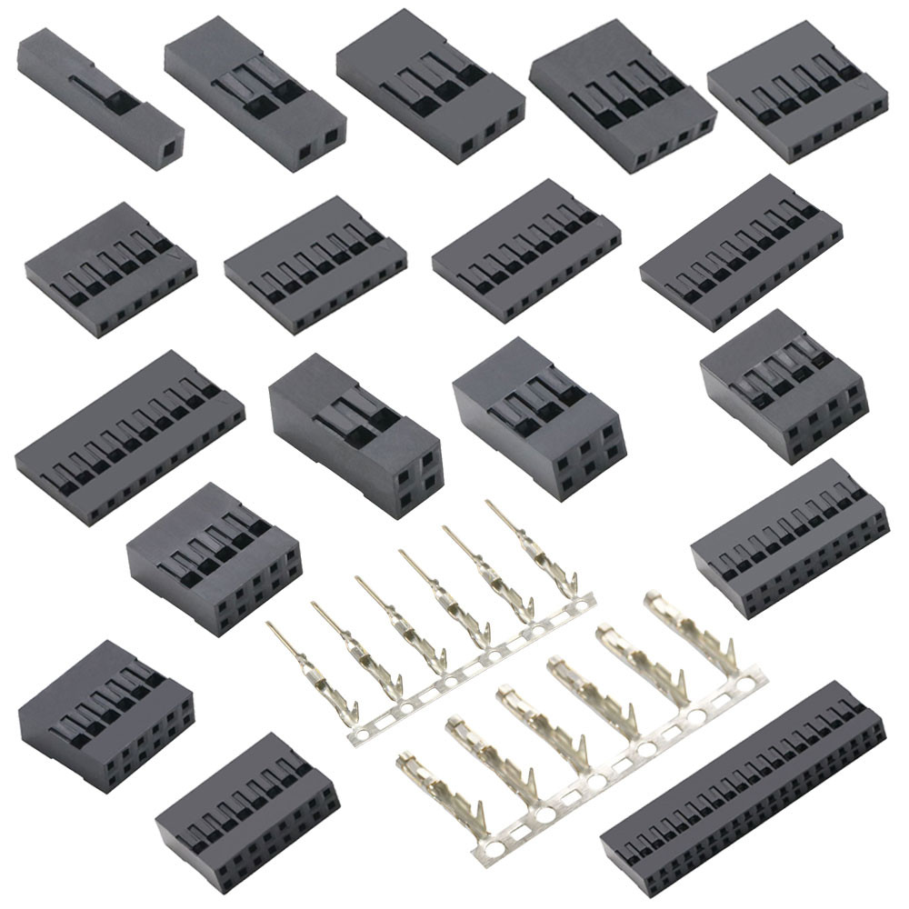 TJC8 Dupont ปลั๊กเปลือกพลาสติก 2.54 มม.Pitch Single Double แถว Dupont Connector 1P/2P/3P/4P/5P/6P/7P/8P/9P/10P/11P/12P/20Pin 2*2/3/4/5/6/7/8/9/10/20Pin หญิง Pin