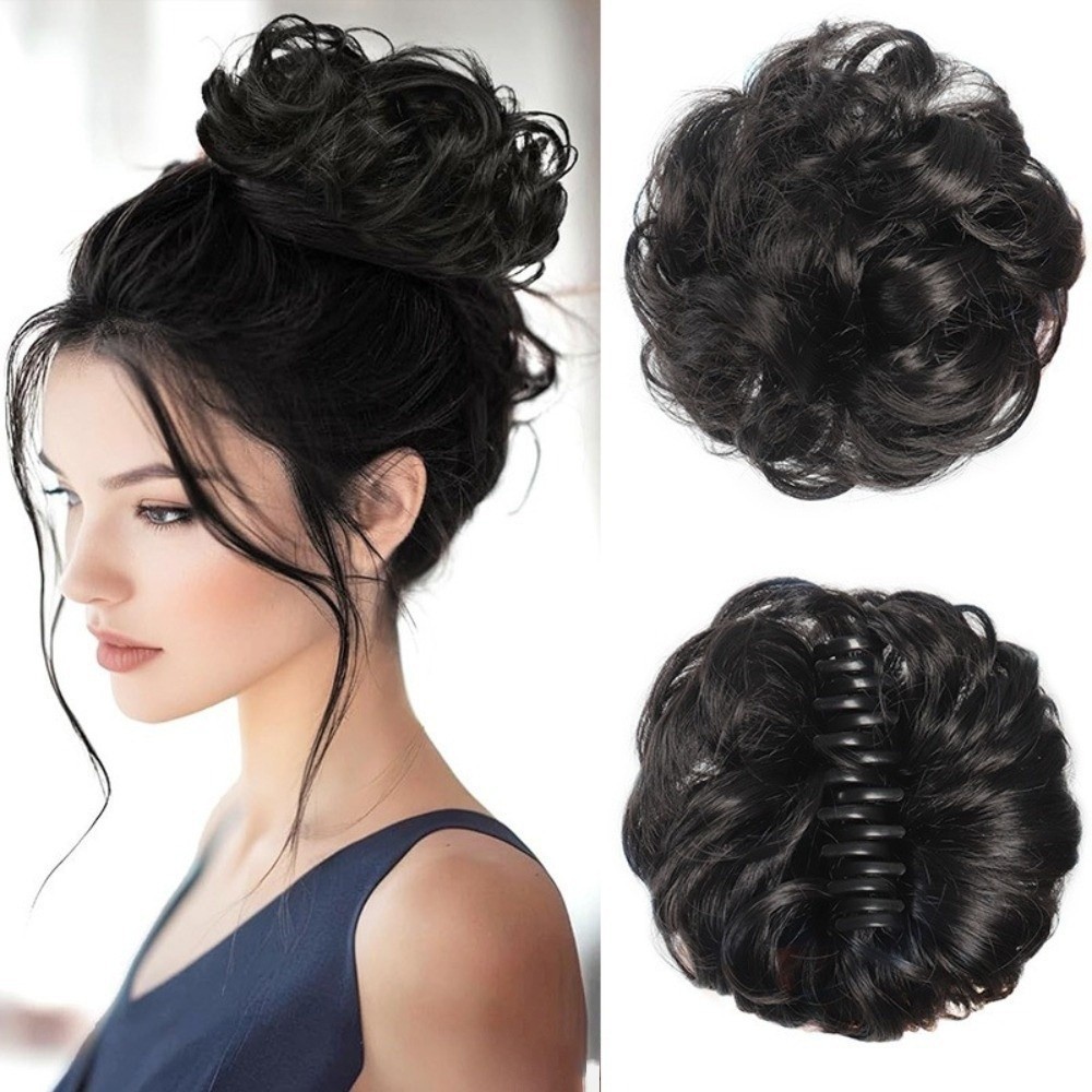 ICRAFT Bun Extension Clips, Messy Curly Bun​​ ​​คลิปกรงเล็บวิกผมดอกตูม, ส่วนขยายผมหางม้า​​ เครื่องประดับผม ผมสังเคราะห์หัวบอลปุย​​ แฮร์พีชผู้หญิงหัวซาลาเปาวิกผม​​ ราคา ถูกที่สุด ดีลบีเคเค แกลเลอรีภาพที่ 4