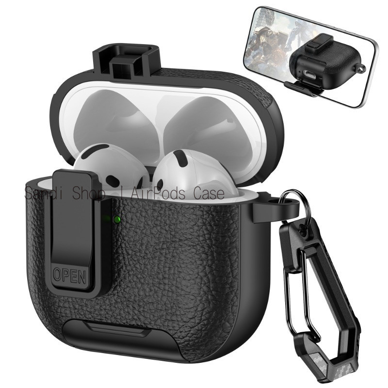 วงเล็บล็อคหนัง AirPods Pro3 CaseAirPods 4 สําหรับ AirPods 1/2/3/Pro Pro2 กรณี 3 PC Hard Apple ชุดหูฟังบลูทูธไร้สาย Anti drop 2Gen กรณี Pro2 Cas