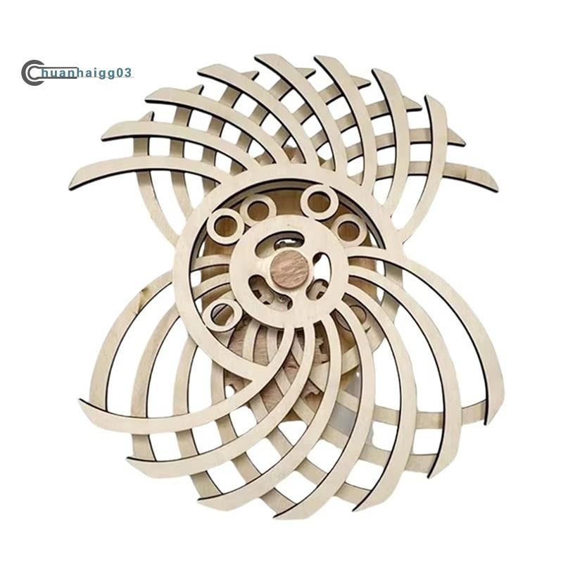 (chuanhaigg03) Handmade Retro Dynamic Sculpture Dynamic Wall Art ไม้ Windmill ตกแต่งบ้านหัตถกรรม B