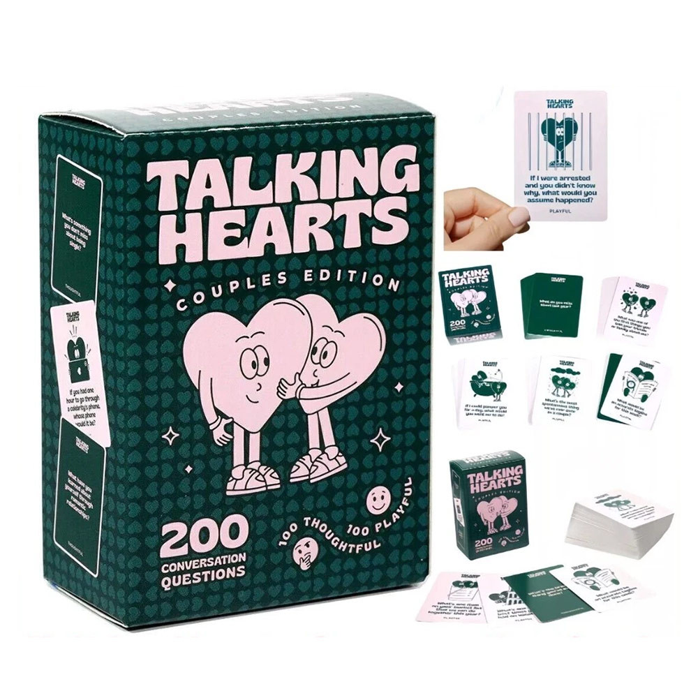 TALKING HEARTS Conversation Cards - Couple Card Game for Date Nights & Travel Adventures
