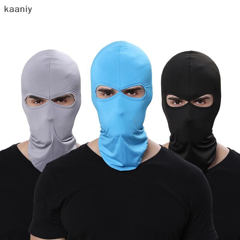 [KAN] 2 หลุม Balaclava รถจักรยานยนต์ Face Mask Moto หมวกกันน็อค Hood สกีคอ Full Face Shield ผู้ชาย B