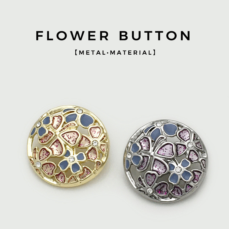 5 ชิ้น Hollowed Oil-dotted ปุ่มโลหะ Shank รอบสําหรับเย็บเสื้อผ้าชุดเสื้อแจ็คเก็ต Handwork