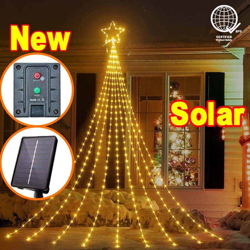 Ligyetor ต้นไม้น้ําตก String Light ตกแต่งคริสต์มาส Star String ไฟสําหรับ Fairy Icicle Light สําหรับงานแต่งงานในสวน