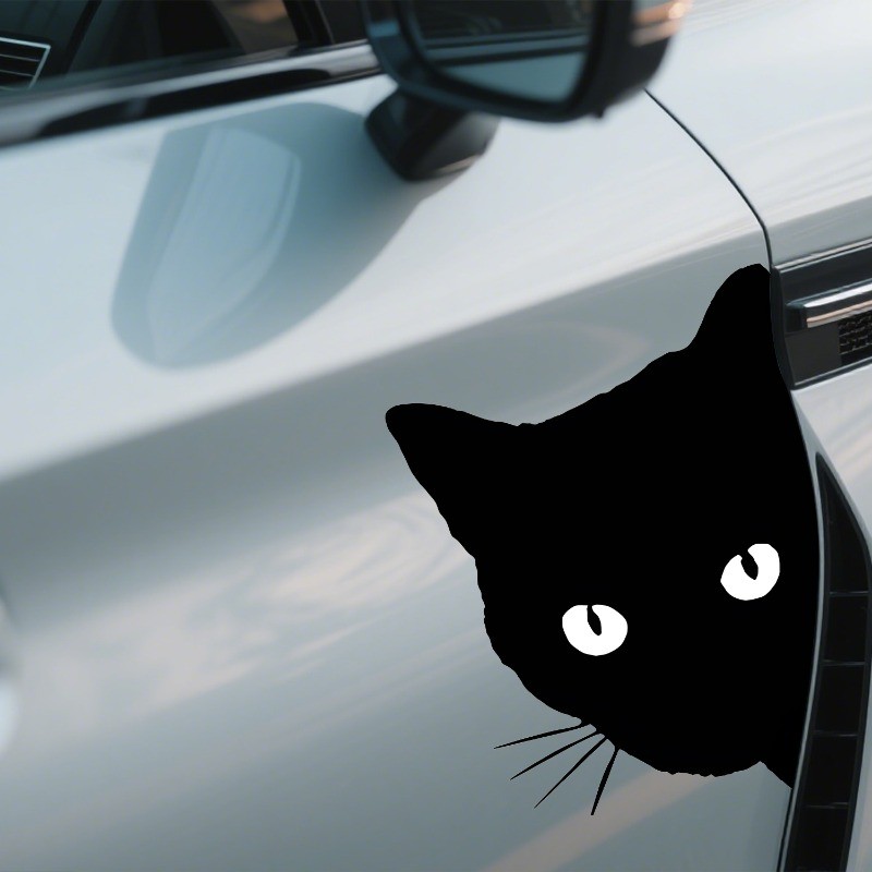 สติ๊กเกอร์ติดรถยนต์ Weatherproof - สติ๊กเกอร์ติดกันชนแมวดําน่ารักกันน้ํา - อุปกรณ์สติ๊กเกอร์ที่ทนทานสําหรับประตูห้อง​ - รูปที่ 4