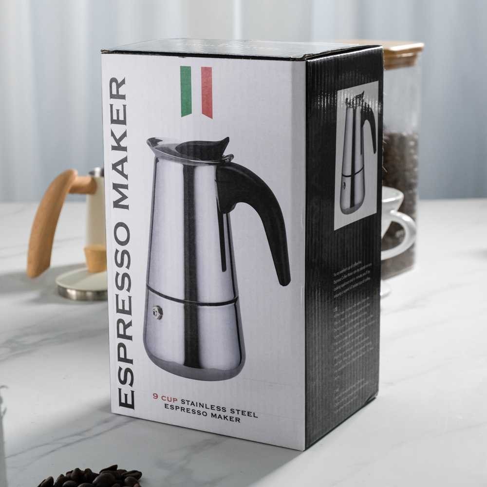 ANDAESTR Moka Pot เครื่องชงกาแฟเอสเปรสโซเตาตั้งพื้น 9 ถ้วย 450ml - Z20