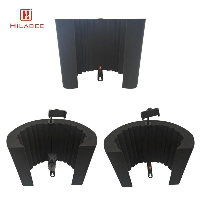 [hilabee] ไมโครโฟนแผงโฟมอะคูสติก Sound Shield ไมโครโฟนกันเสียงโฟมดูดซับเสียงสําหรับสตูดิโอร้องเพลงบันทึกออกอากาศ Podcasts