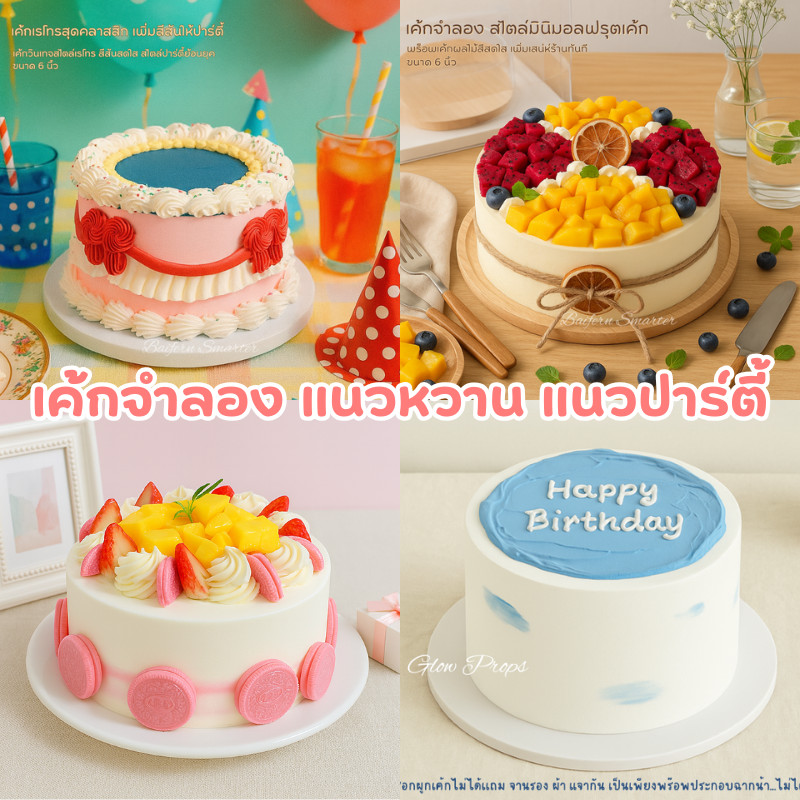 เค้กจำลองแนวหวาน ปาร์ตี้ คาเฟ่ & พร็อพถ่ายภาพ งานสวยสมจริง ใช้ตกแต่งร้าน คาเฟ่ งานแต่ง งานวันเกิด ใช้ซ้ำได้คุ้มค่า
