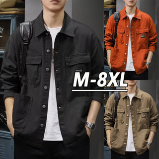 เสื้อcargoแขนยาวสำหรับผู้ชาย คุณภาพเยี่ยมจากญี่ปุ่น สีดำ ไซส…