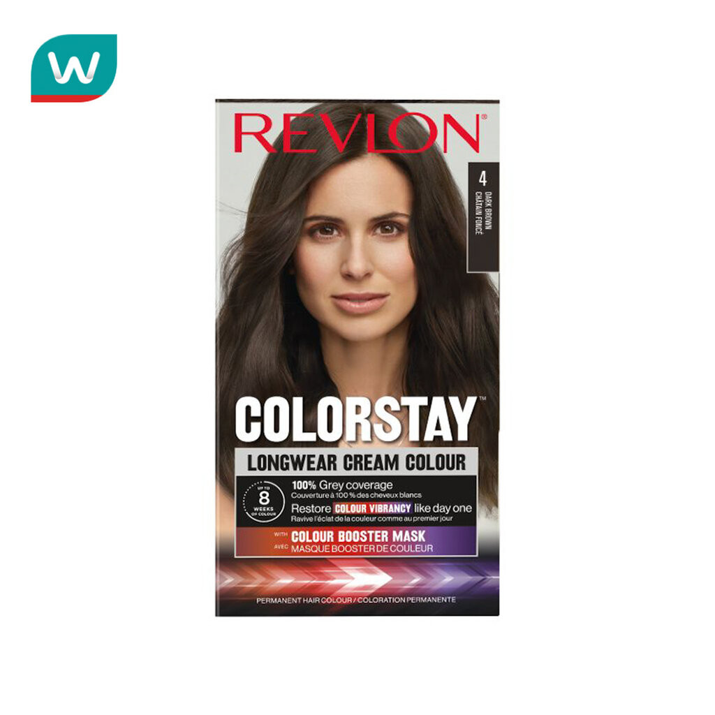 Revlon เรฟลอน ครีม คัลเลอร์ คัลเลอร์สเตย์ ลองแวร์ เบอร์ 4 น้ำตาลเข้ม