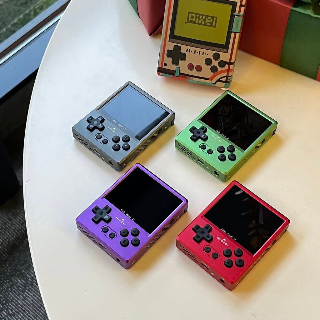 วิดีโอเกมคอนโซลเกมมือถือ GKD Pixel2 Retro เกมมือถือ rk3326 โลหะทั้งหมด CNC Craft HD เกมอาเขต