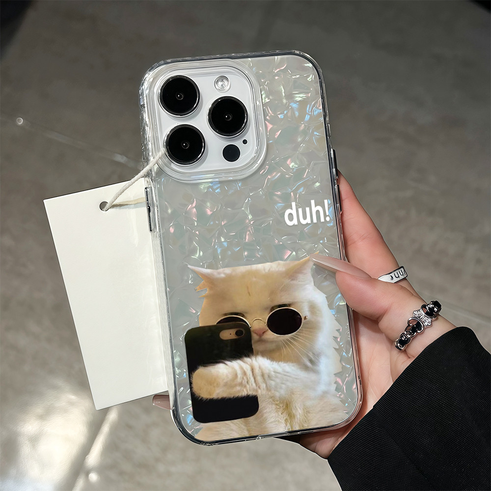 ✨ นี่ยม! ✨เคสพื้นหลังมันวาวเหมือนเปลือกหอย น่ารัก สําหรับIPhone16 14 13 12 11 6 7 8 plus Pro Promax X XR XSMAX BKWIMD071 - รูปที่ 7