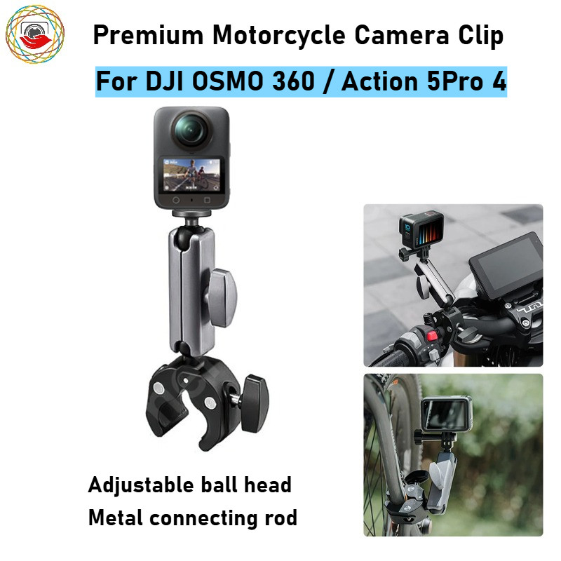 อลูมิเนียมอัลลอยโลหะ 360° รถจักรยานยนต์Handlebar MountกรอบจักรยานสําหรับDJI OSMO 360 / Insta360 X5