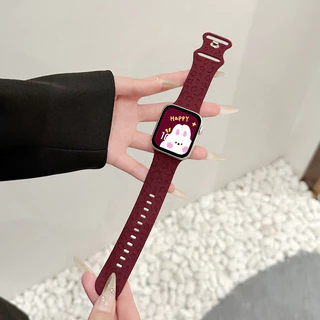 สายแกะสลักซิลิโคน for iWatch Apple Watch Ultra/SE 3 2 Series 11 10 9 8 7 6 5 4 3 49มม. 46มม. 45มม. 41 44 40มม. 42มม. 38
