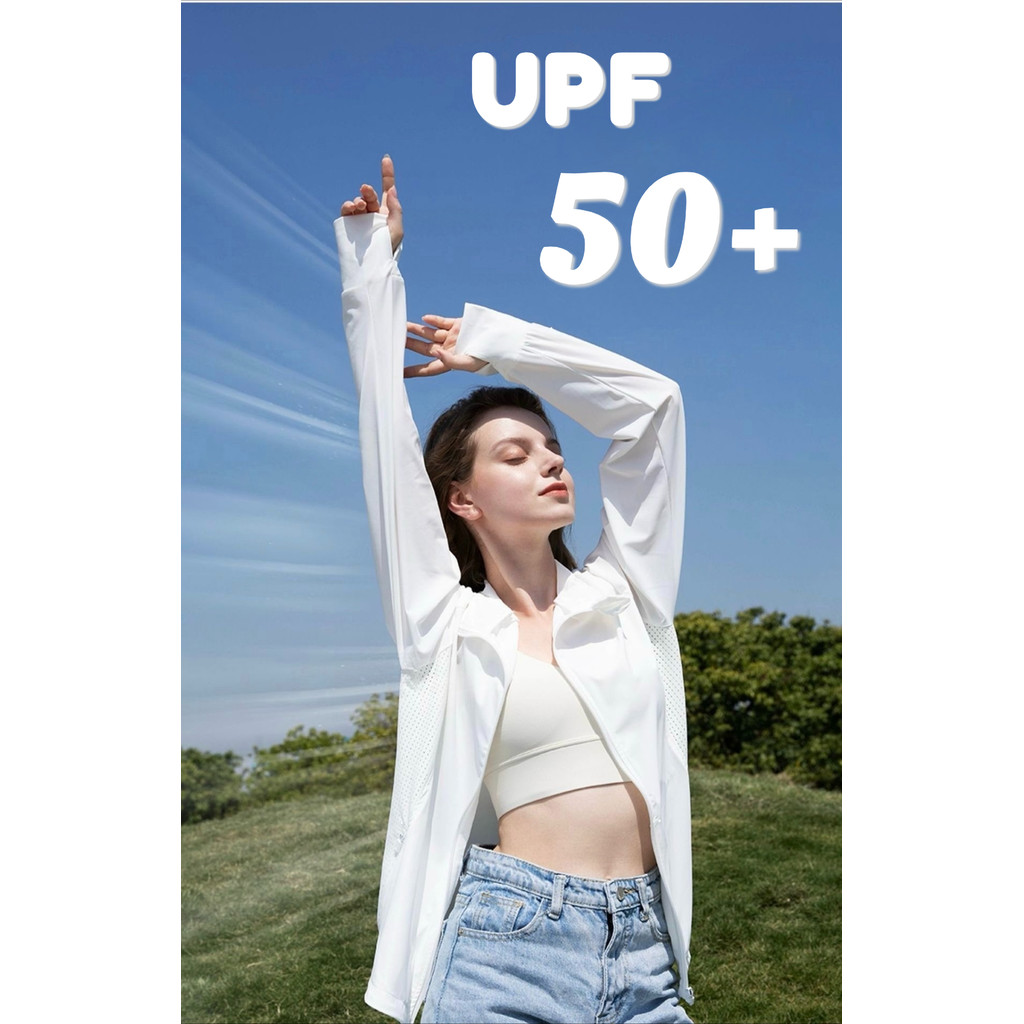 UNISEX เสื้อกันแดดกันรังสียูวี เสื้อฮู้ดแขนยาว ป้องกันรังสียูวีสูงถึง 99% ผ้าไหมน้ำแข็ง+ตาข่าย ระบายอากาศได้ดี