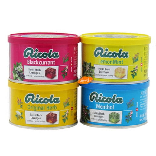 สวิตเซอร์แลนด์นําเข้า Candy ricola ricola Mint Lozenges ลูกอมน้ําผลไม้ 00g ลูกอมมะนาวแบบพกพา Ls817