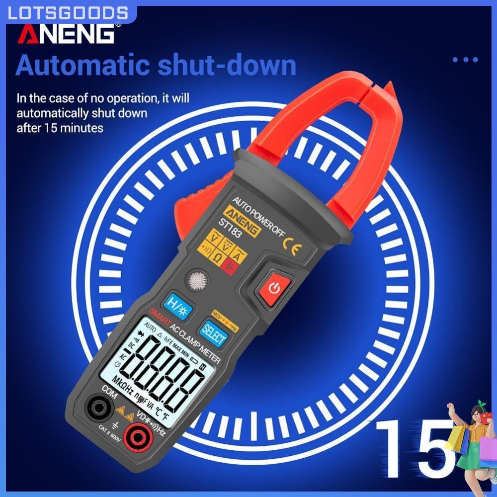[จัดส่งในพื้นที่] ANENG ST183 True RMS 6000 นับมัลติมิเตอร์แบบแคลมป์ดิจิตอลช่วงอัตโนมัติ LCD