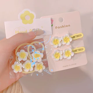 (พร้อมส่งในไทย) กิ๊บติดผม ลายดอกไม้ สีเหลือง คุมโทน น่ารัก เล็กๆ
