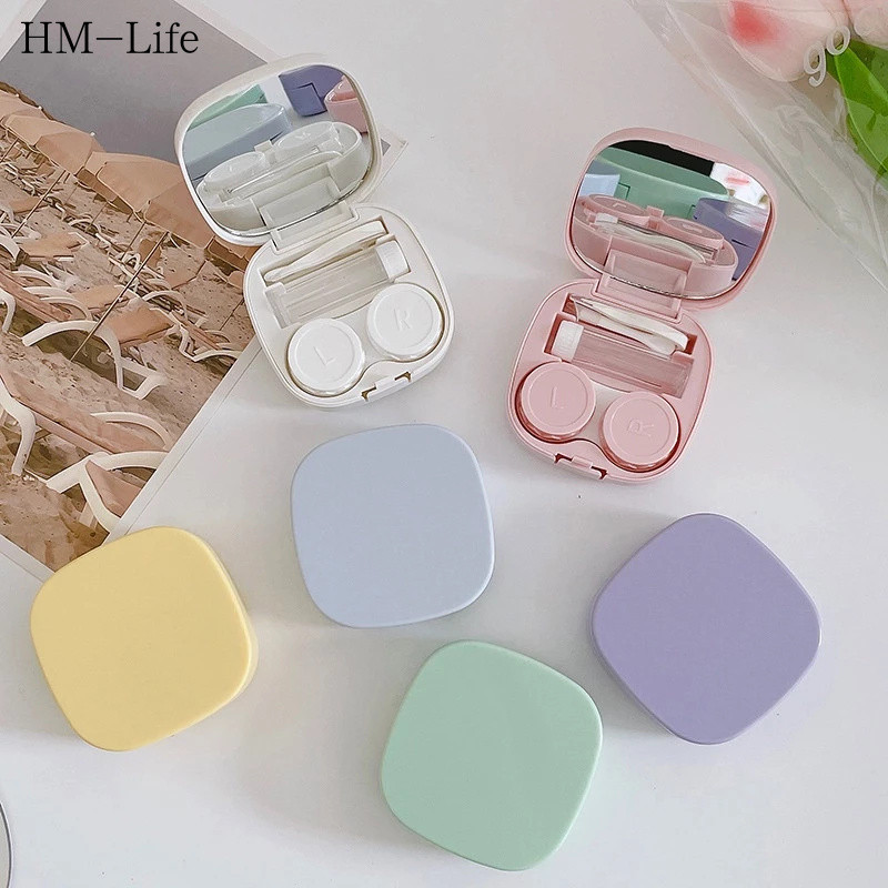 (ส่งจากไทย) กล่องคอนแทคเลนส์ กล่องเก็บของล่องหน แบบพกพา น่ารัก มีกระจก G3536