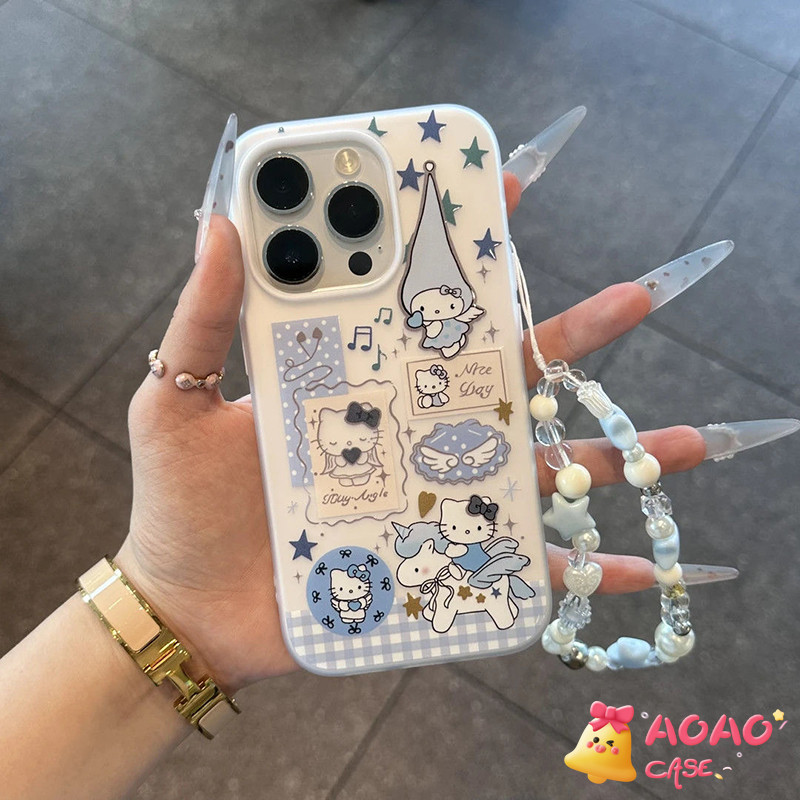 เคสไอโฟน 15 สำหรับ iPhone 11 16 13 15 14 12 Pro Max 15 14 13 16 Plus XR X XS ความฝันที่น่ารักคิตตี้สตาร์ 2 ใน 1 ปก