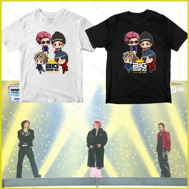 🌼 Le5 BIGBANG VIP เสื้อยืด G-Dragon top DAESUNG TAEYANG kpop เสื้อแขนสั้น คอกลม，นุ่มและสบาย S-5XL