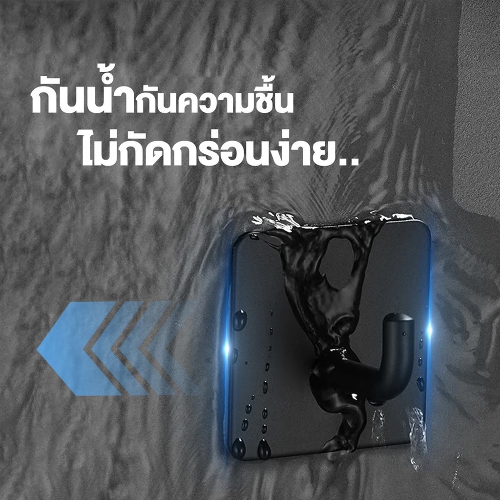 ตะขอแปะผนัง ตะขอติดผนังสแตนเลส ติดผนัง กาวเหนียว ติดทน ไม่ลอก กันน้ำ รับน้ำหนักได้ดี สเตนเลส304 เหมาะสำหรับห้องน้ำ - รูปที่ 2