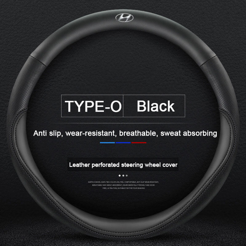 พวงมาลัยรถ Protector Breathable Anti Slip พวงมาลัย 38 ซม./15 นิ้วสําหรับ Hyundai Elantra Santa Staga