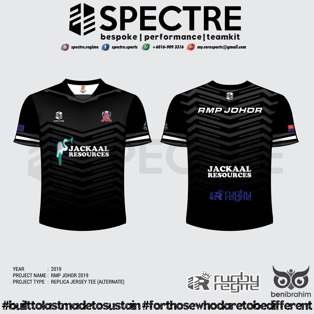 2025 สเปคเทร | Polis Johor (rmp) Rugby 2019 Teamwear | ใส่ทีคอ