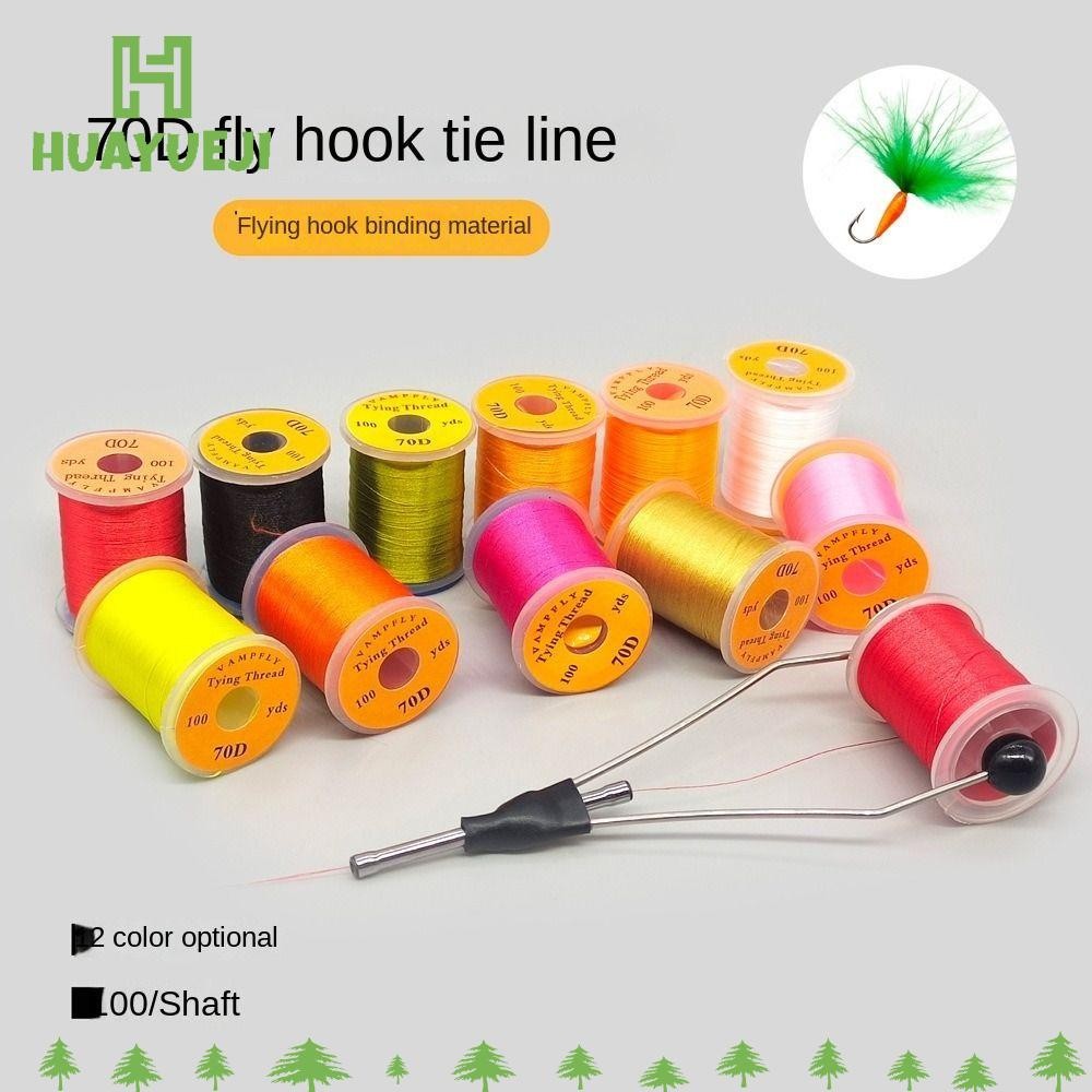 HUAYUEJI Fly Tying Thread line, Premium Super Strong Fly Fishing Line, Salmon Bass Thread Spool Fish